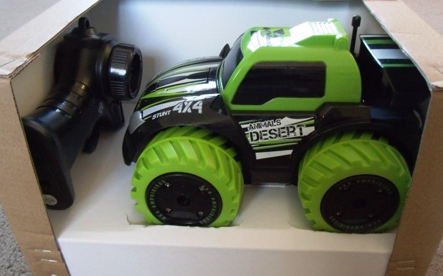 Control remoto coche barco de radiocontrol niños anfibio 4x4 conduce vehículo terrestre agua 2,4 GHz- - Image 2