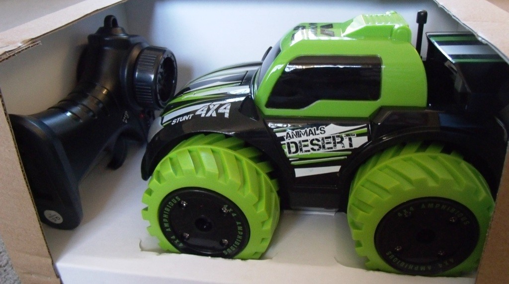 Control remoto coche barco de radiocontrol niños anfibio 4x4 conduce vehículo terrestre agua 2,4 GHz- - Image 3
