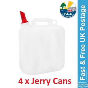 4x PLS 10L Jerry Can Almacenamiento de Agua Gasolina Diesel Combustible Contenedor Caño Camping-