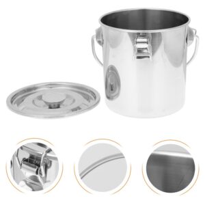 Cubo de metal de barril hermético de acero inoxidable con tapa compacto ignífugo-