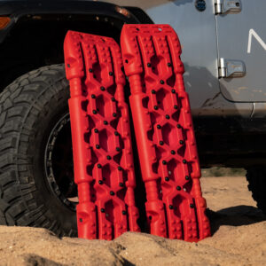 NEVERLAND Par Recuperación Pista Tracción Nieve Barro Pista Neumáticos Escalera Tableros Rojo 4x4-