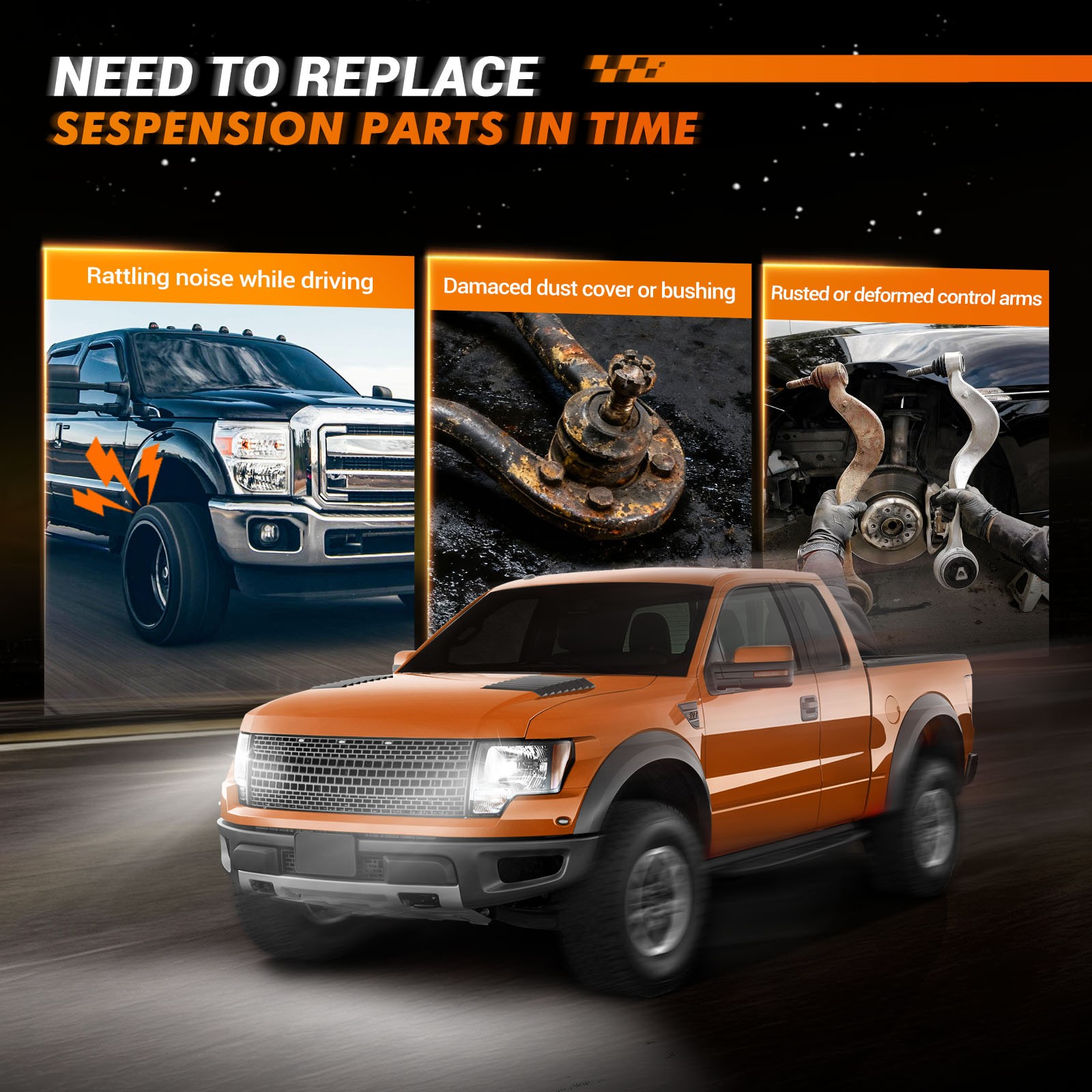 Brazos de control inferiores superiores delanteros 4x4 barras estabilizadoras para Dodge Ram 1500 2009-2018 5 orejetas- - Image 5