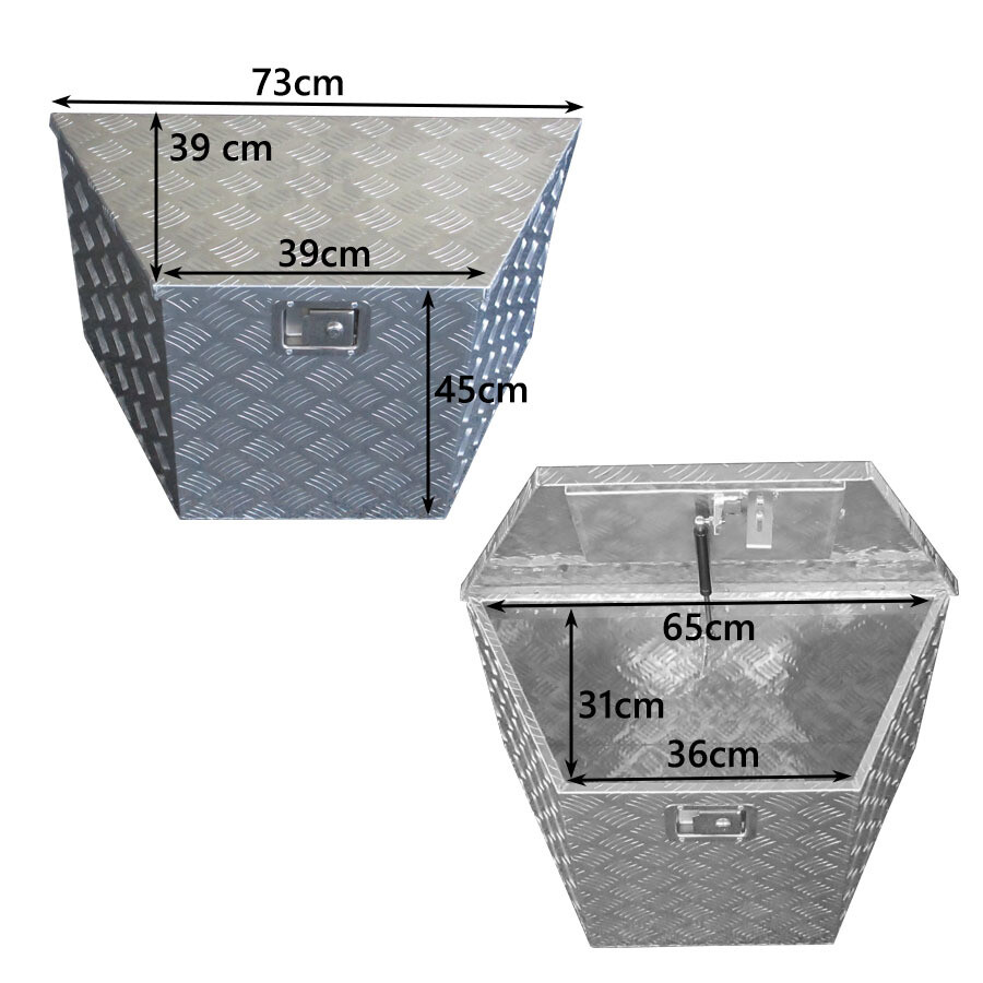 Aluminium Tool Box Trailer Draw Bar UTE Truck Heavy Duty Tool Storage with Lock - Image 2