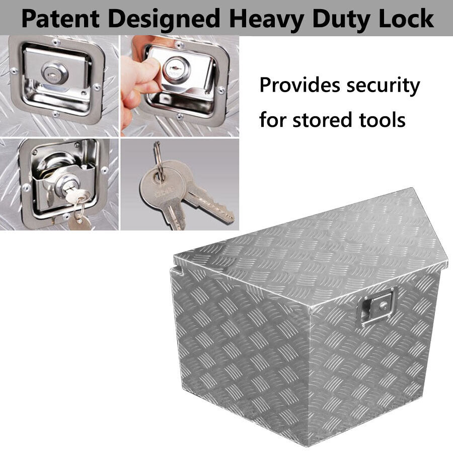 Aluminium Tool Box Trailer Draw Bar UTE Truck Heavy Duty Tool Storage with Lock - Image 3