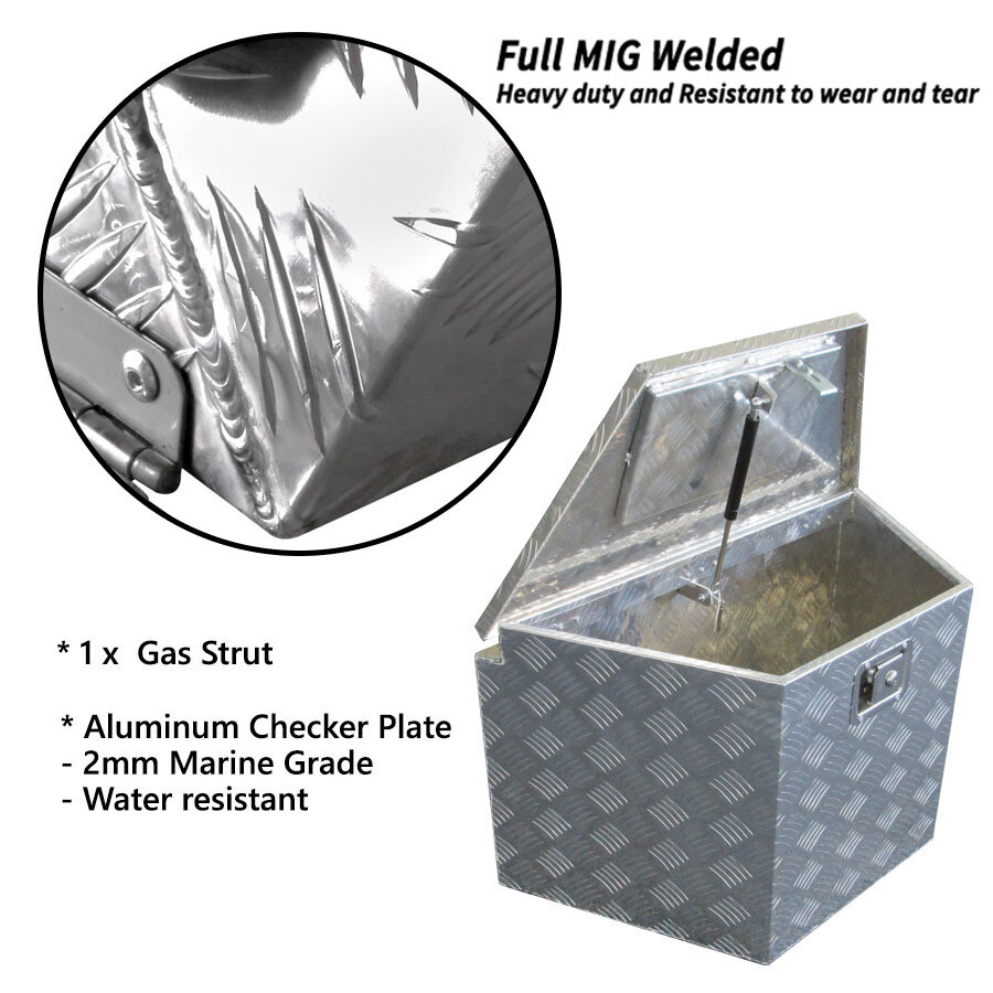 Aluminium Tool Box Trailer Draw Bar UTE Truck Heavy Duty Tool Storage with Lock - Image 4