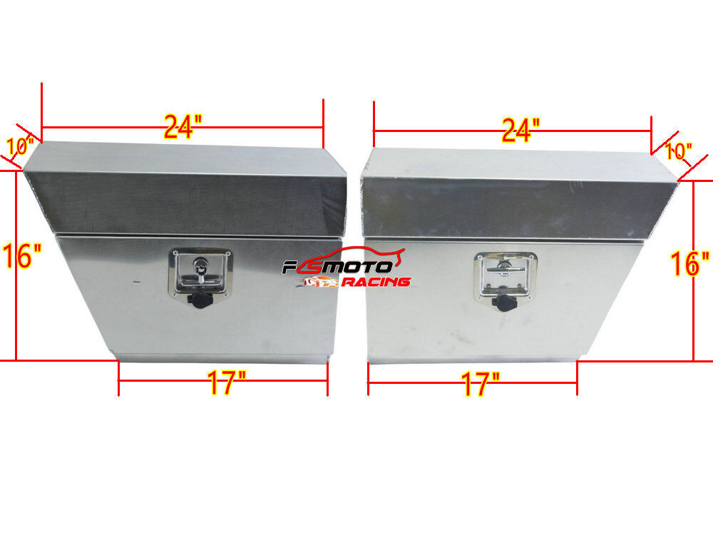 24"x10"x16" Pair Flat Aluminium Undertray Under Tray Truck Ute Tool Box toolbox
