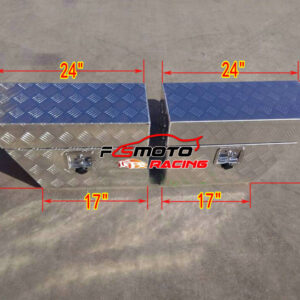 24"x10"x16" Pair Aluminium Undertray Under Tray Underbody Ute Tool Box+Lock+Key