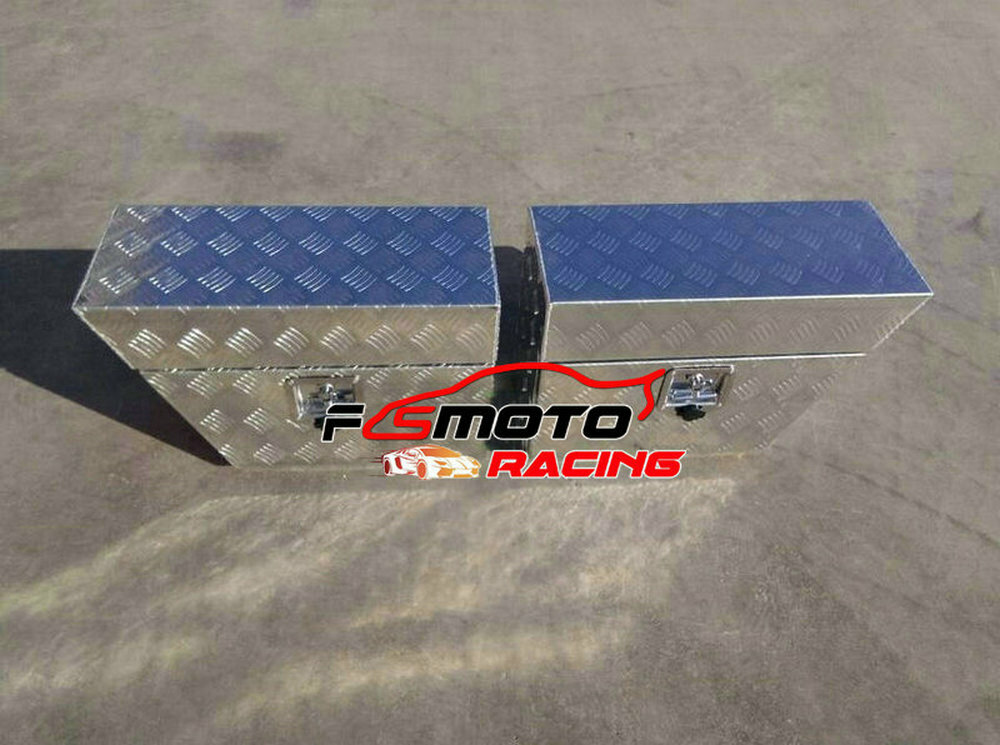 24"x10"x16" Pair Aluminium Undertray Under Tray Underbody Ute Tool Box+Lock+Key - Image 4