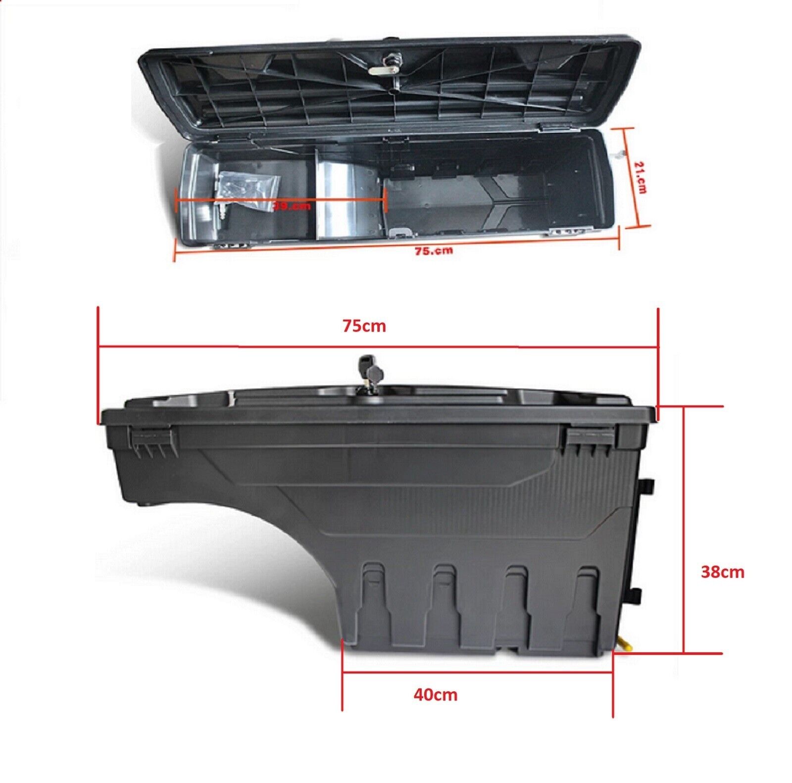 Ute Tub Swing Box Storage fit Isuzu Dmax 2012- 2026 Tool Lockable Driver Side - Image 4