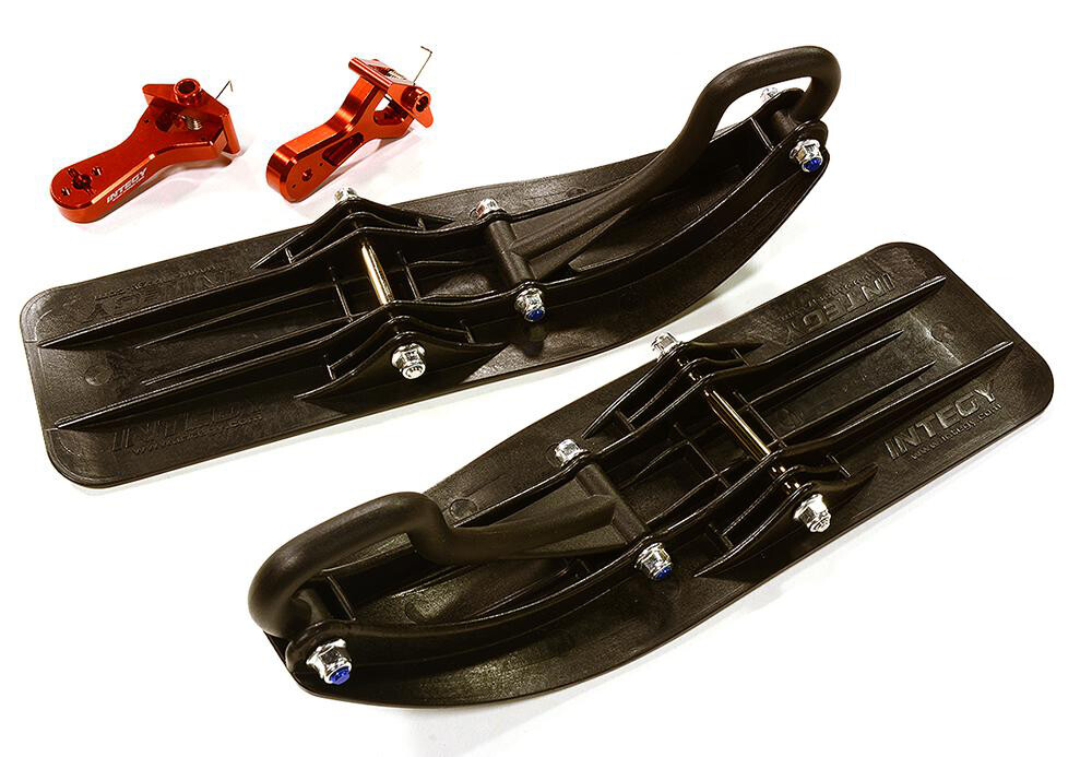 Juego de accesorios de esquí de trineo delantero para Losi 1/10 Lasernut U4 4x4 RTR (para tracción trasera) - rojo-