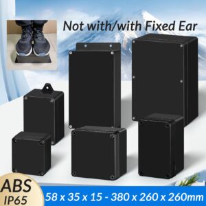 Waterproof Black Plastic Project Enclosure DIY Electrical Junction Box Dustproof