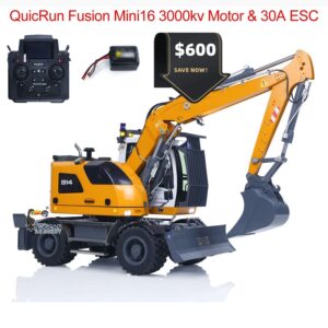 Impactante Precio 4x4 LR914 1/14 Hidráulica Ruedas RC Excavadora Excavadora Motor Sonido-