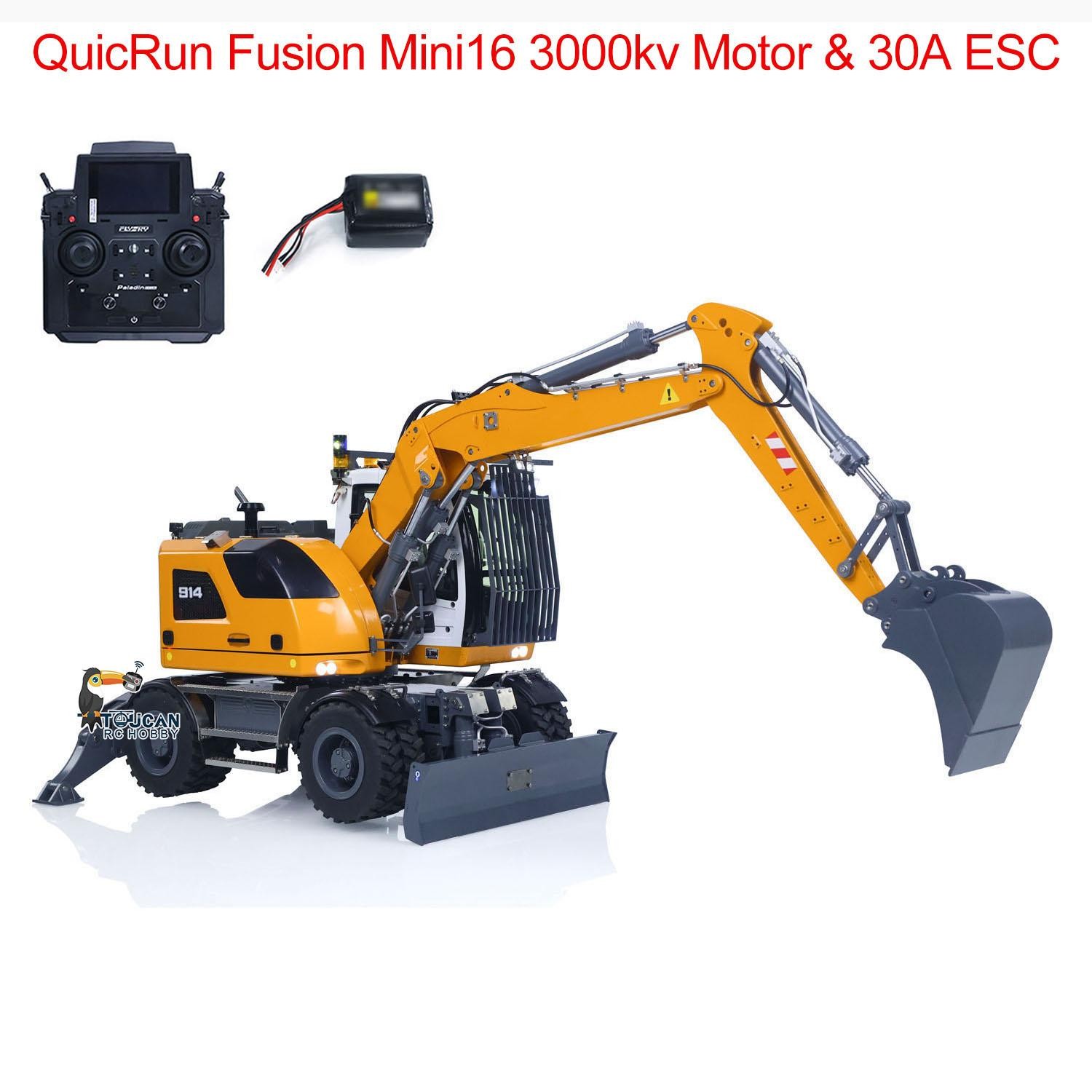 Impactante Precio 4x4 LR914 1/14 Hidráulica Ruedas RC Excavadora Excavadora Motor Sonido- - Image 2