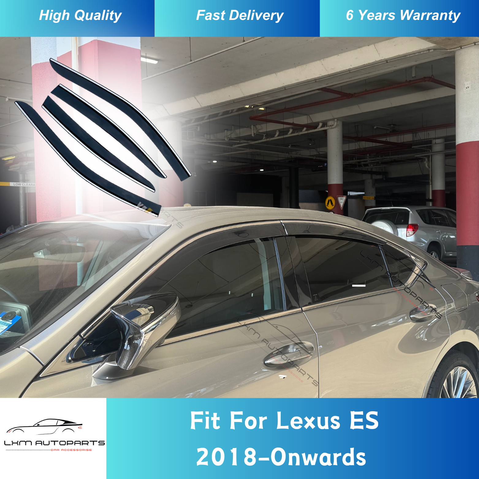Protectores meteorológicos adecuados para Lexus ES300h 2018-2024 tintados-