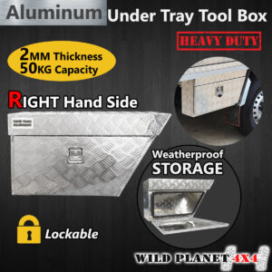 Aluminium Under Tray Ute Tool Box RHS Heavy Duty Vehicle Chest Storage w Lock Ut