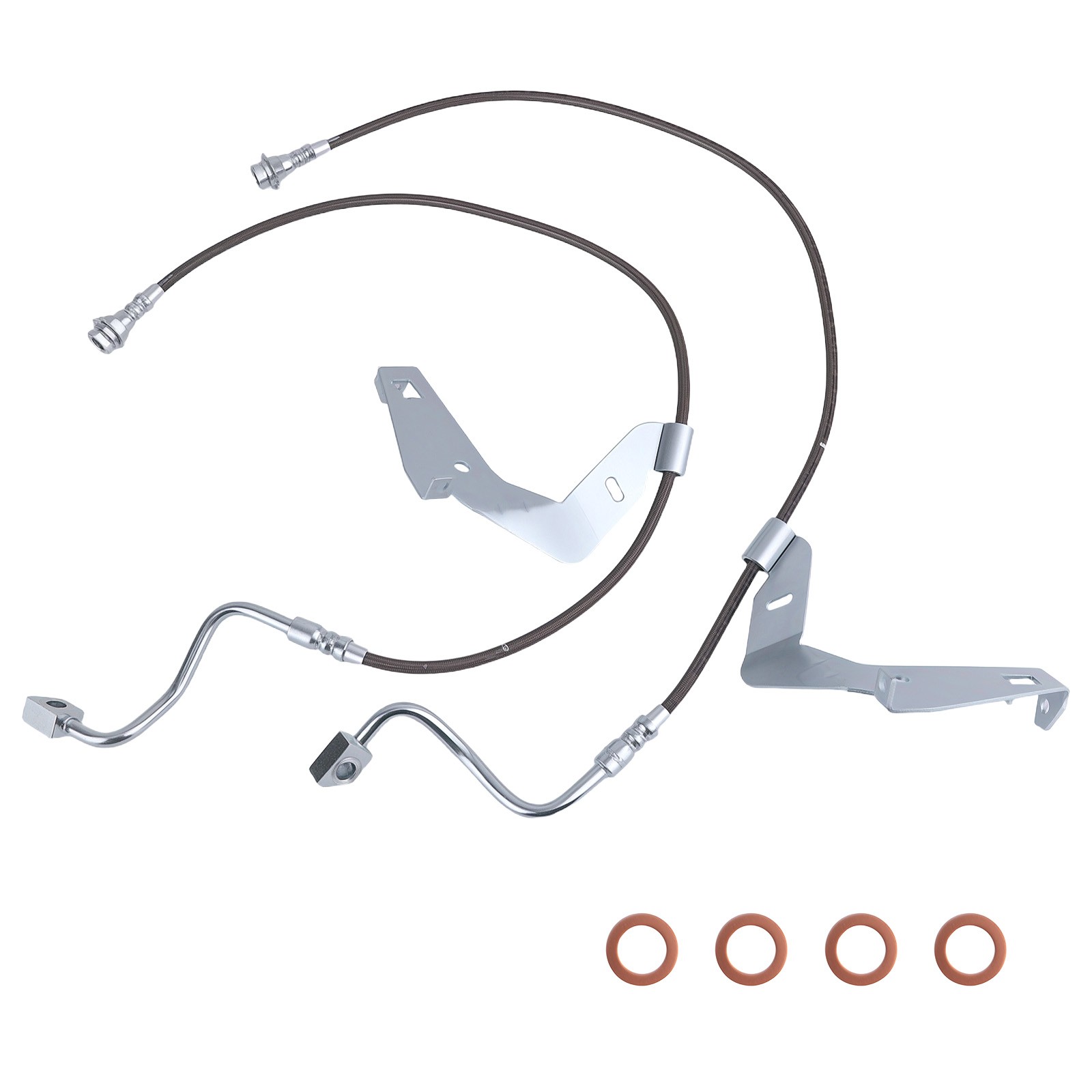 Líneas de freno delanteras de acero inoxidable para Ford F-250 F-350 4x4 2008-2016 aptas para 4-6"-