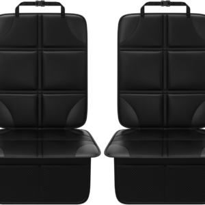 Paquete de 2 protectores de asiento de coche - alfombrillas antideslizantes acolchadas gruesas para asientos de coche de bebé-