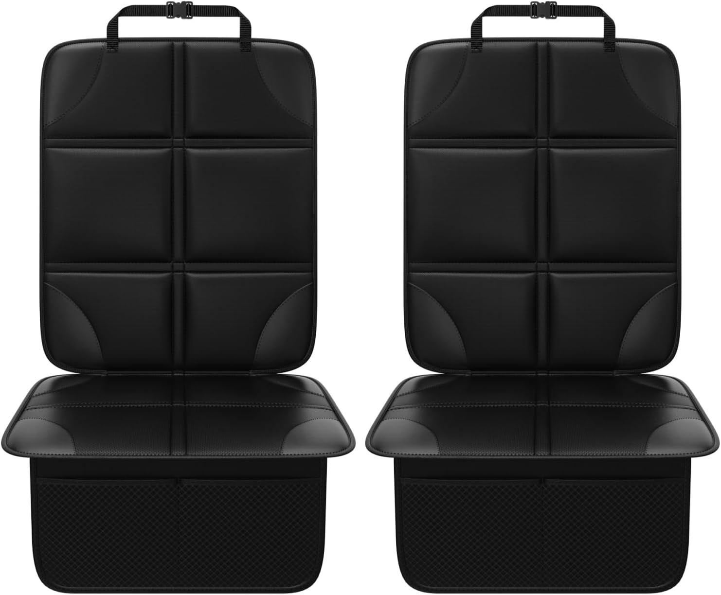 Paquete de 2 protectores de asiento de coche - alfombrillas antideslizantes acolchadas gruesas para asientos de coche de bebé-