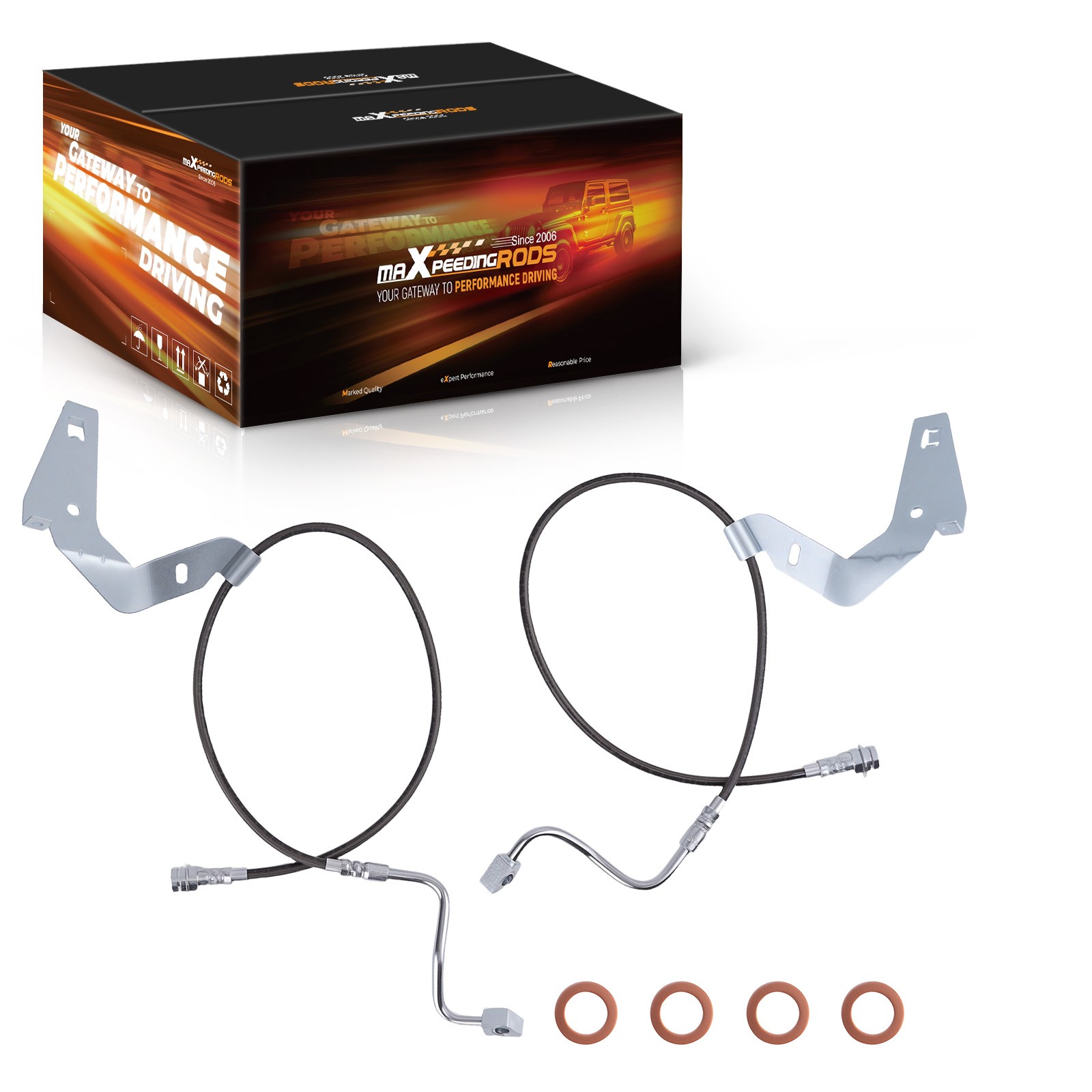Líneas de freno delanteras de acero inoxidable para Ford F-250 F-350 4x4 2008-2016 aptas para 4-6"- - Image 5