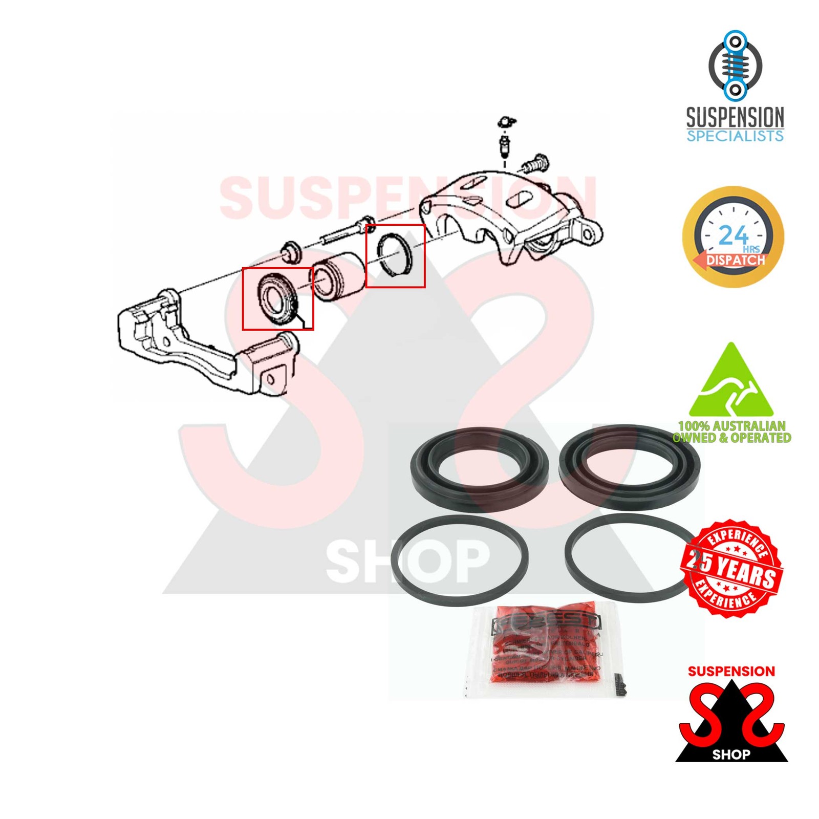Kit de sellado de reparación de eje delantero, juego de pinza de freno GMC Sierra 3500 HD 6.0 4x4-