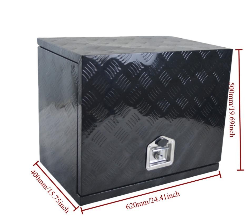 24" x 19" x 15" Black Aluminium Toolbox Caravan Ute Generator Fridge Tool Box - Image 2