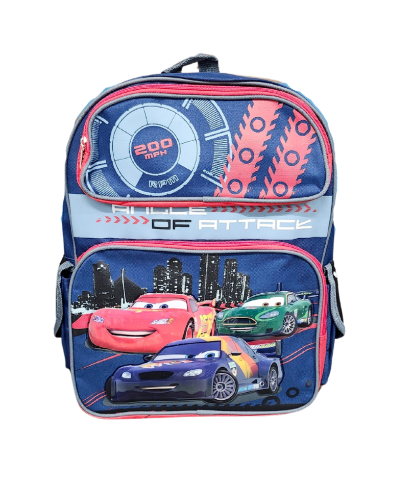 Mochila de Carga Grande Disney Pixar Cars Azul Marino 16", Bolsa de Viaje-