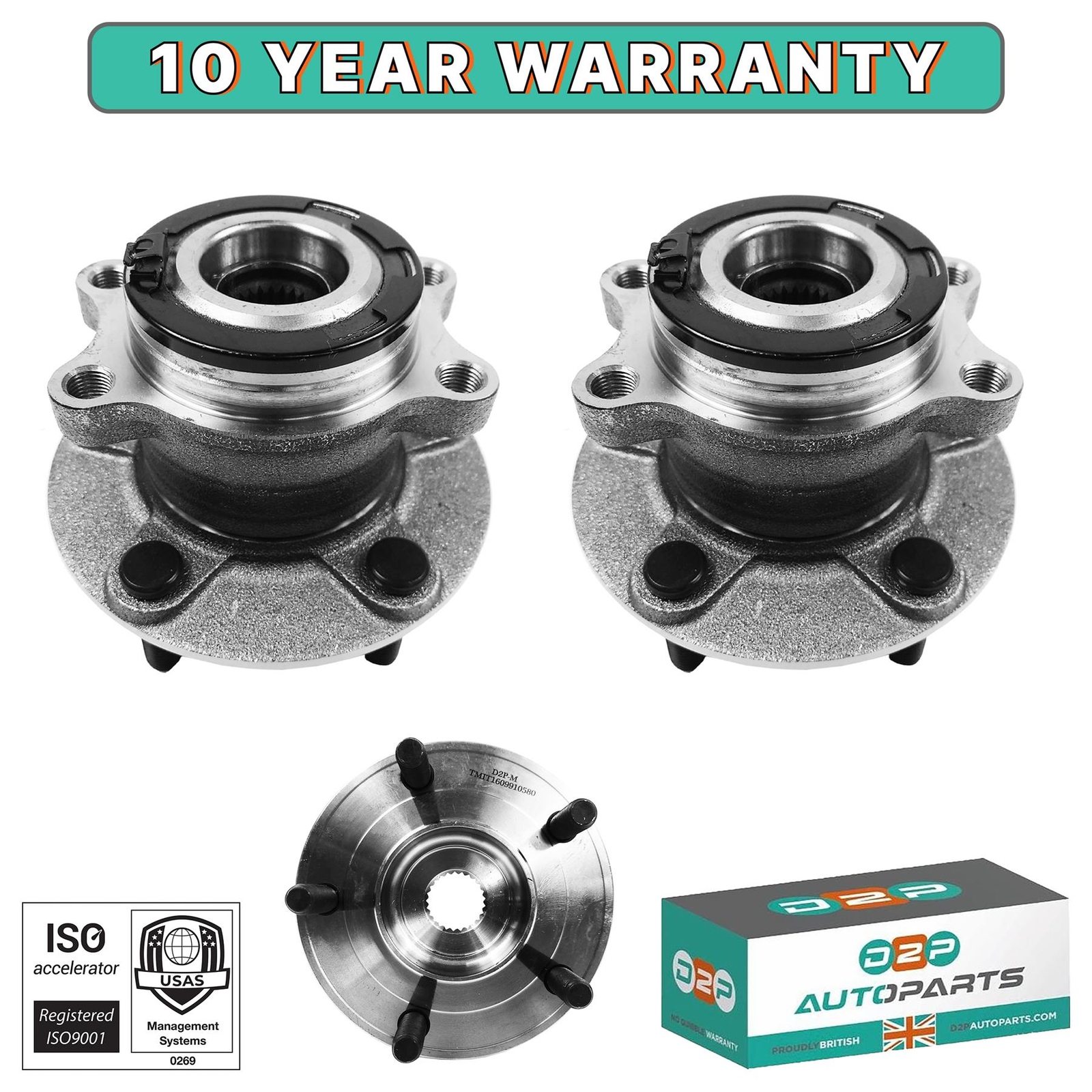 PAR DE KITS DE BUJES DE COJINETES DE RUEDA TRASERA PARA MITSUBISHI OUTLANDER 4X4 2012-2019-