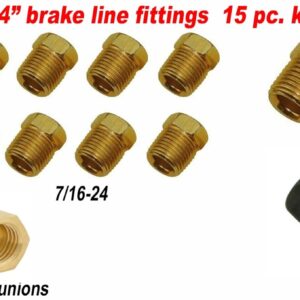 Kits de montaje de línea de freno 1/4 para accesorios de acero comunes + uniones de latón 1/4-