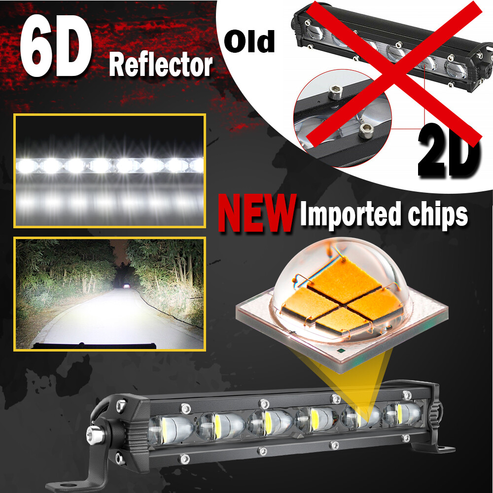 Barra de luces LED de trabajo 6D Slim 14 20 26 32 38 44 50" techo de camión todoterreno 4x4- - Image 3