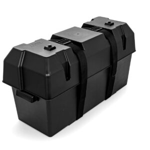 Caja de batería doble | Almacena de forma segura baterías automotrices y marinas para autocaravanas |...-