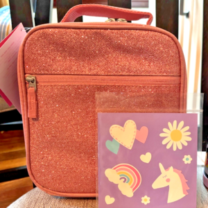 Juego de regalo Pottery Barn para niños lonchera escolar vacaciones Disney viaje GLITTER FROZEN-