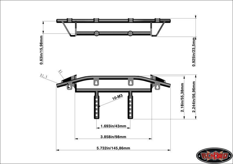 Tough Armor TA Luz Delantera BAR Parachoques Trail Finder 2 TF2 Armadura METAL Z-S1058- - Image 5