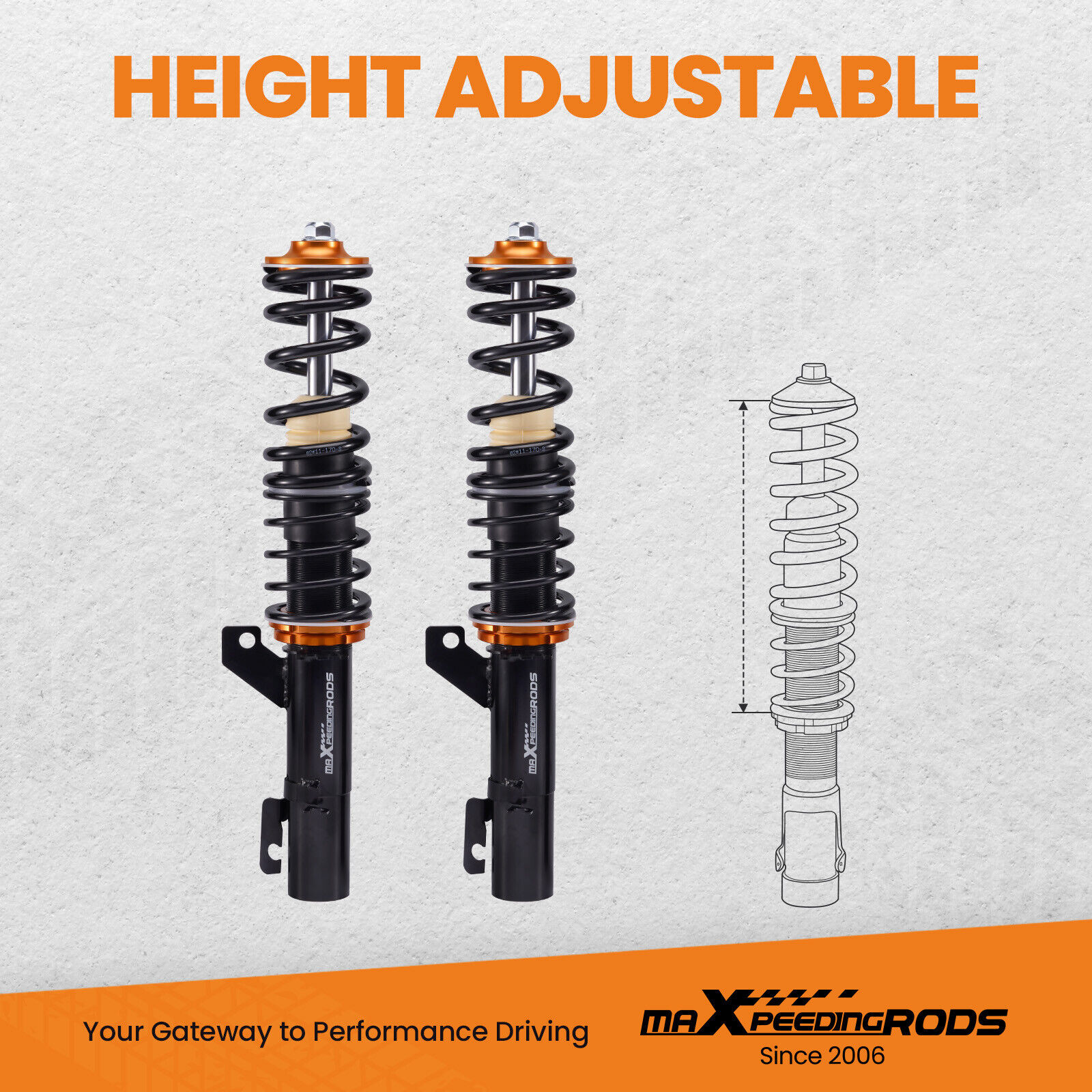 Suspensión roscada para Audi TT Mk1 (8N) Coupe Roadster Quattro 4x4 1998-2006- - Image 4