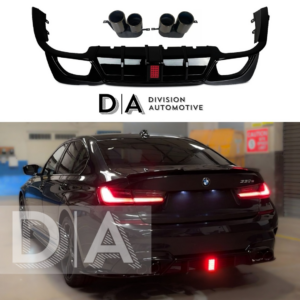 DIFUSOR TRASERO NEGRO BRILLANTE F1 LED PUNTAS ESCAPE BMW SERIE 3 G20 G21 2018-2021-