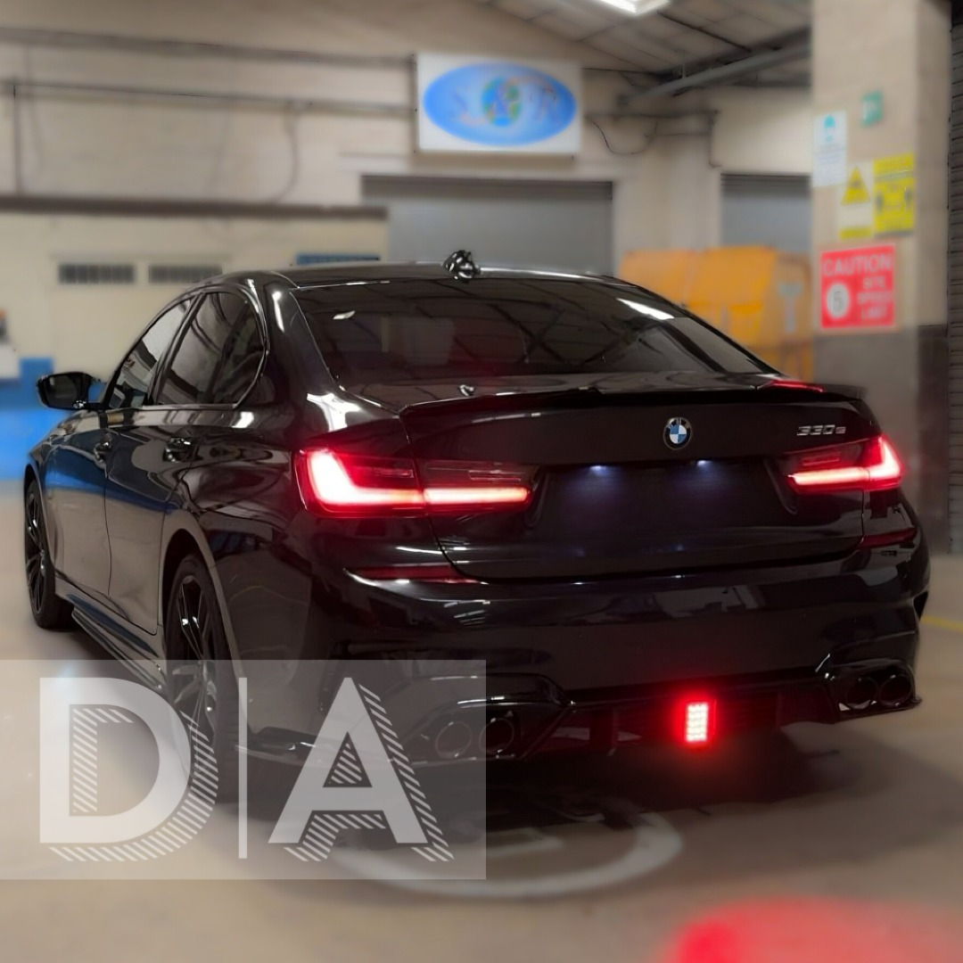 DIFUSOR TRASERO NEGRO BRILLANTE F1 LED PUNTAS ESCAPE BMW SERIE 3 G20 G21 2018-2021- - Image 2