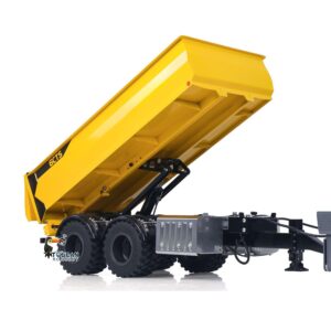 Remolque de volteo hidráulico de radiocontrol de metal de 1/14 2 ejes con pata de soporte para excavadora LR914 PRO-