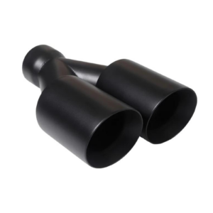 Punta de escape universal Mach-Speed corte recto doble pared negro satinado ET-0251SBB-