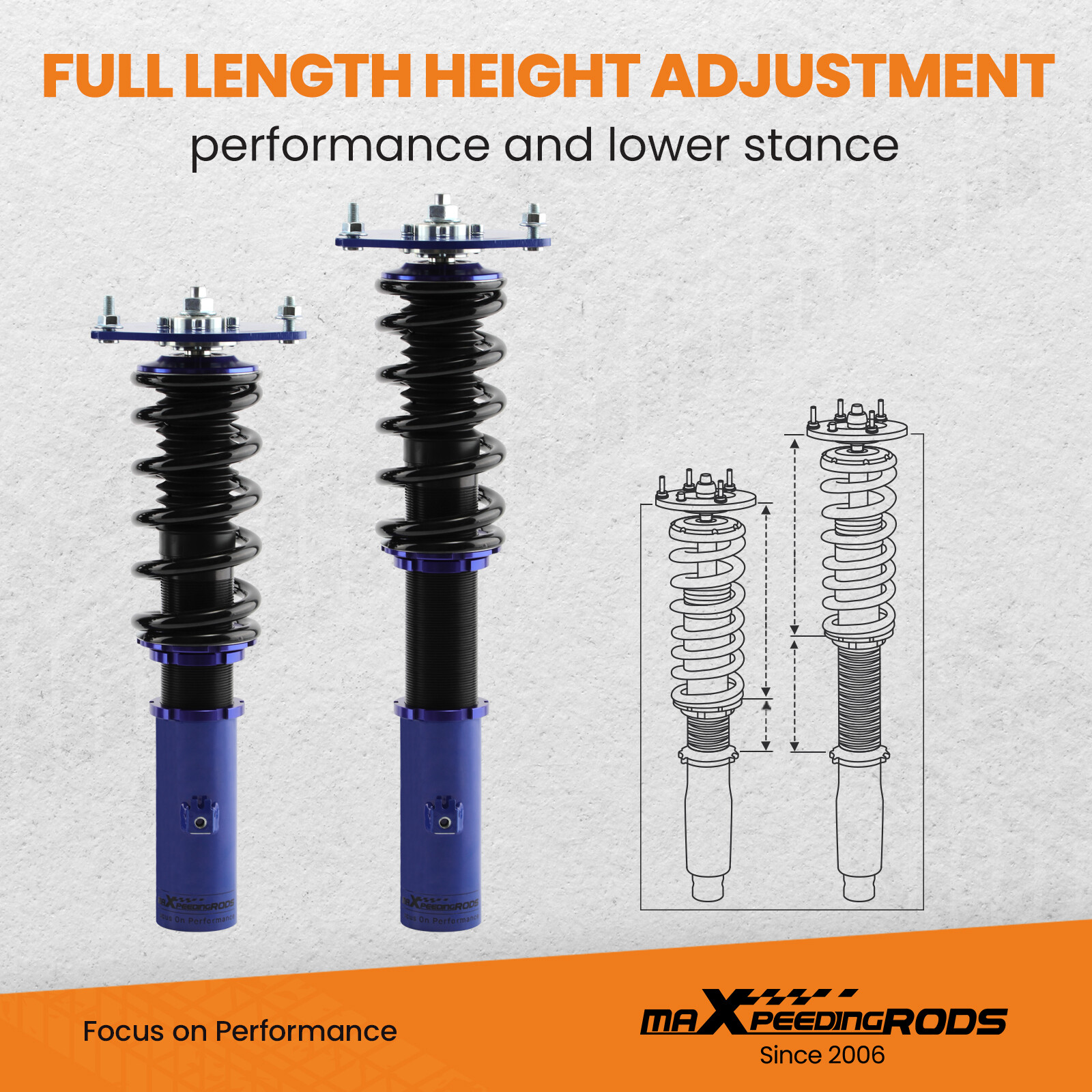 Coilovers para Mitsubishi 3000GT 4x4 91-99 Z16A Dodge Stealth longitud completa- - Image 5