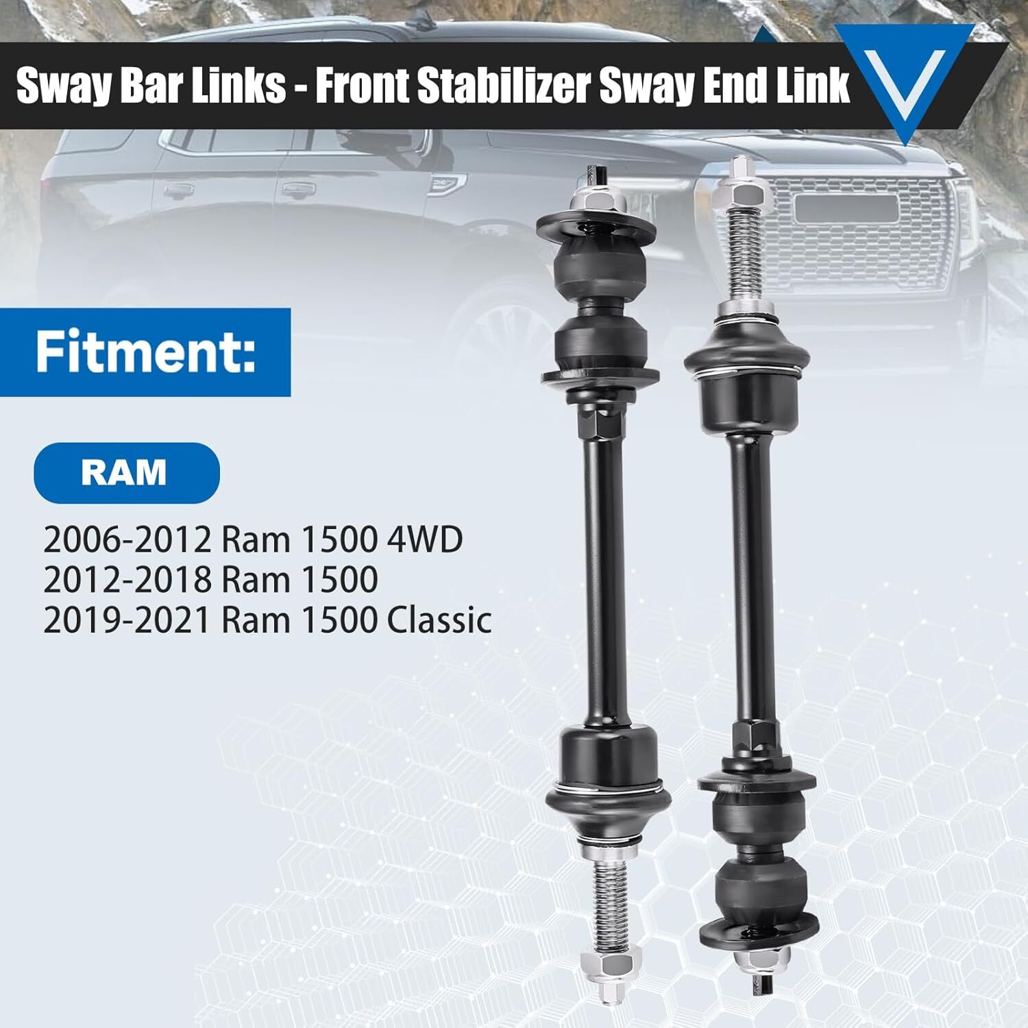 K80894 Front Sway Bar Link Kit FITS 2006-2012 Ram 1500 4WD,2012-2018 - Image 2