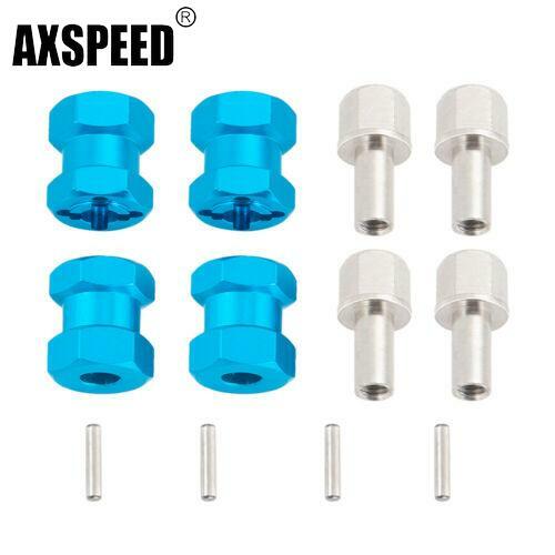 4PCS 12MM Wheel Hex Hub Extension Adaptor 15mm Offset For SCX10 WRAITH 4WD Blue