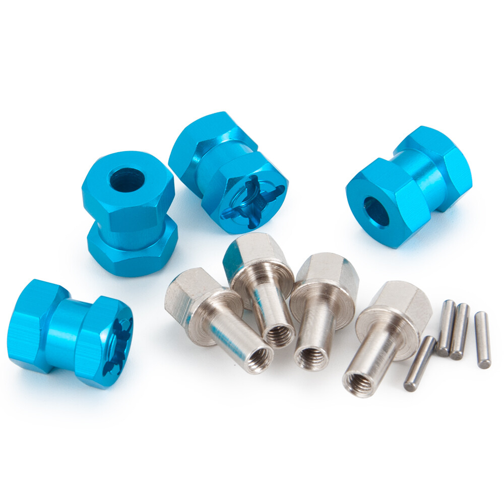 4PCS 12MM Wheel Hex Hub Extension Adaptor 15mm Offset For SCX10 WRAITH 4WD Blue - Image 2