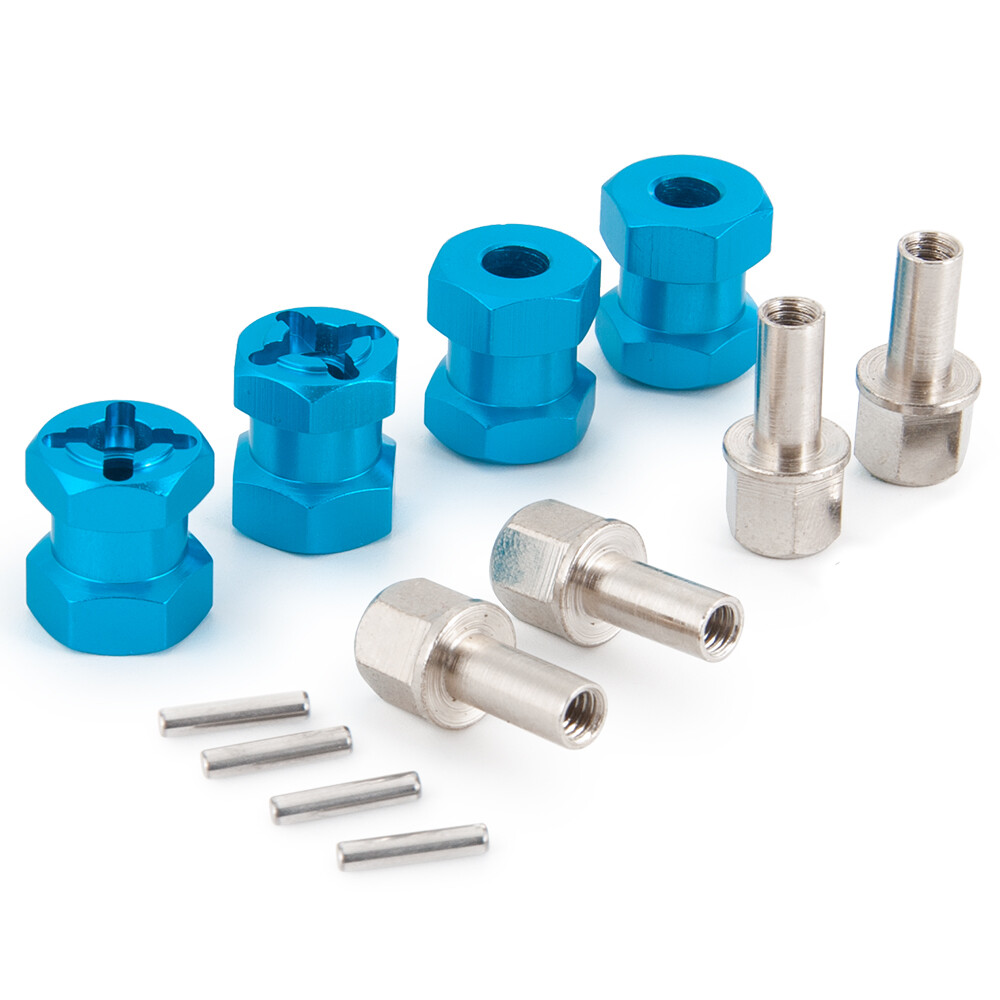 4PCS 12MM Wheel Hex Hub Extension Adaptor 15mm Offset For SCX10 WRAITH 4WD Blue - Image 3