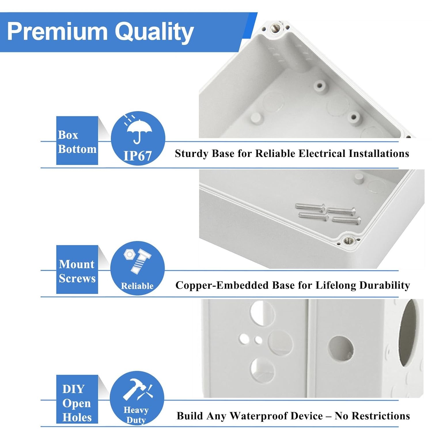 IP67 Waterproof Plastic Project Enclosure DIY Electrical Junction Box Dustproof - Image 2