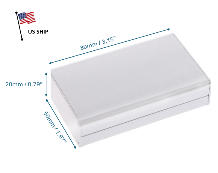 DIY Aluminum for Case Electronic Project PCB - Box 75x70x24mm