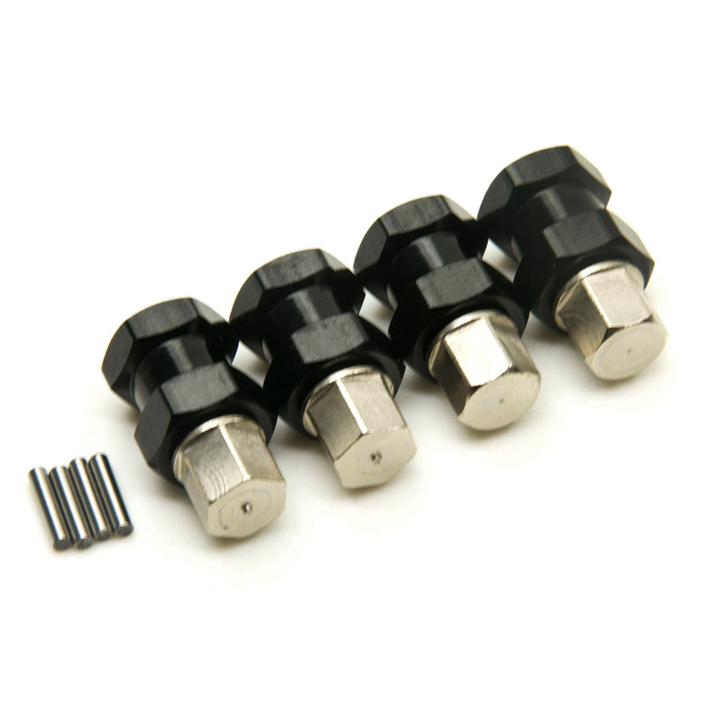 Rueda adaptadora hexagonal de aluminio de 12 mm (4) buje de 15 mm desplazamiento para SCX10 WRAITH 4x4 negra EE. UU.- - Image 3