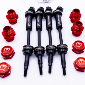 CR - Eje de transmisión CVD EHD (6 mm) - con adaptador estriado de 17 mm - Traxxas 1/10 4x4 rojo-