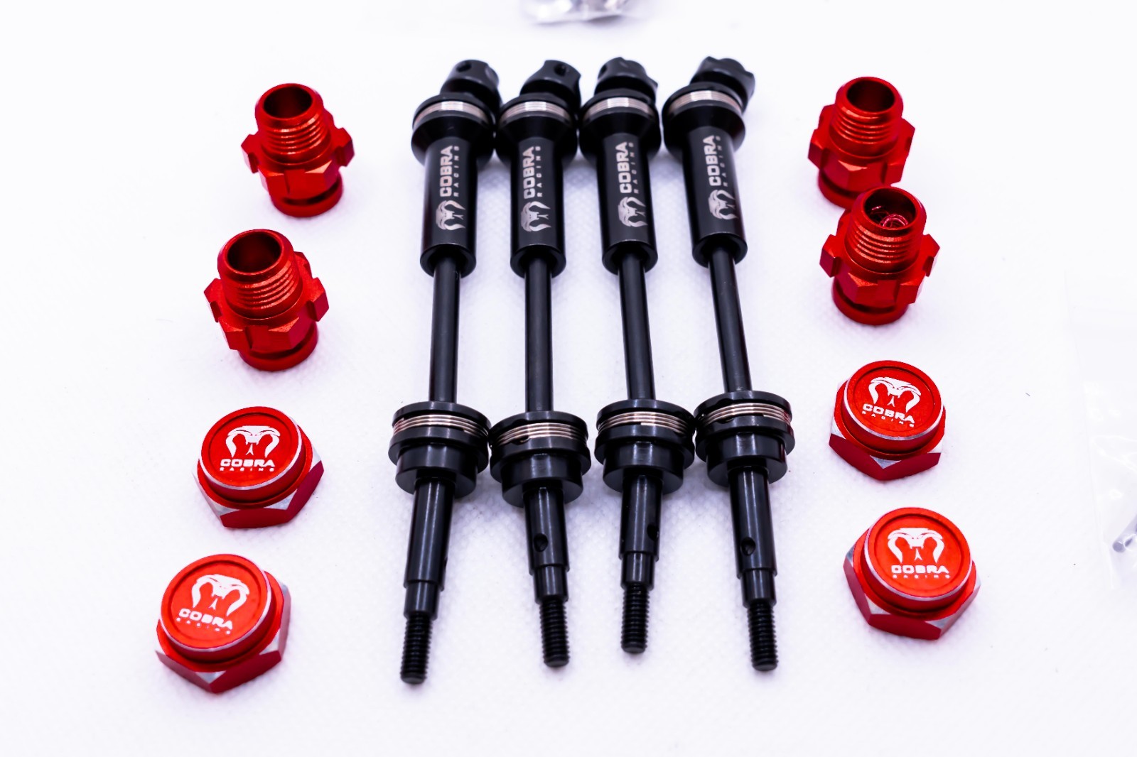 CR - Eje de transmisión CVD EHD (6 mm) - con adaptador estriado de 17 mm - Traxxas 1/10 4x4 rojo-