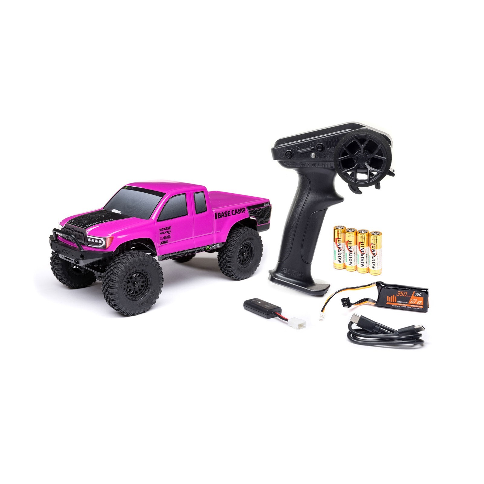 Campamento Base Axial SCX24 Escala 1/24 Eléctrico Cepillado RTR Rosa AXI1219T3-