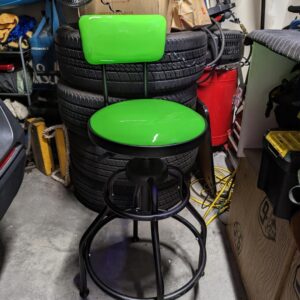 Adjustable Hydraulic Seat Garage Bench Mechanic Seat Backrest Chair Stool Black