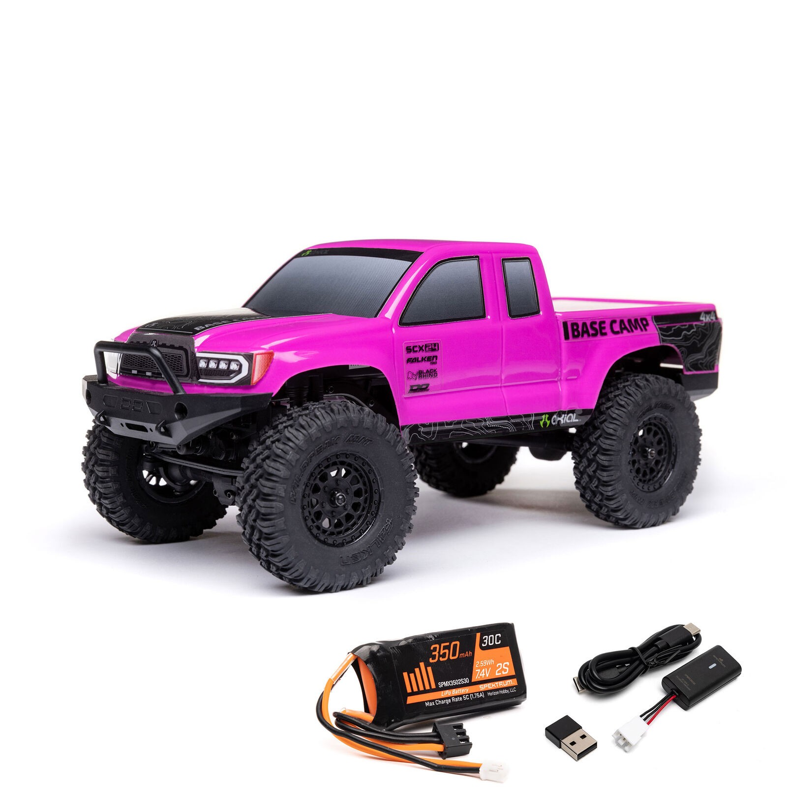 Axial AXI-1219T3 1/24 SCX24 Base Camp 4x4 Rock Crawler cepillado RTR rosa- - Image 2